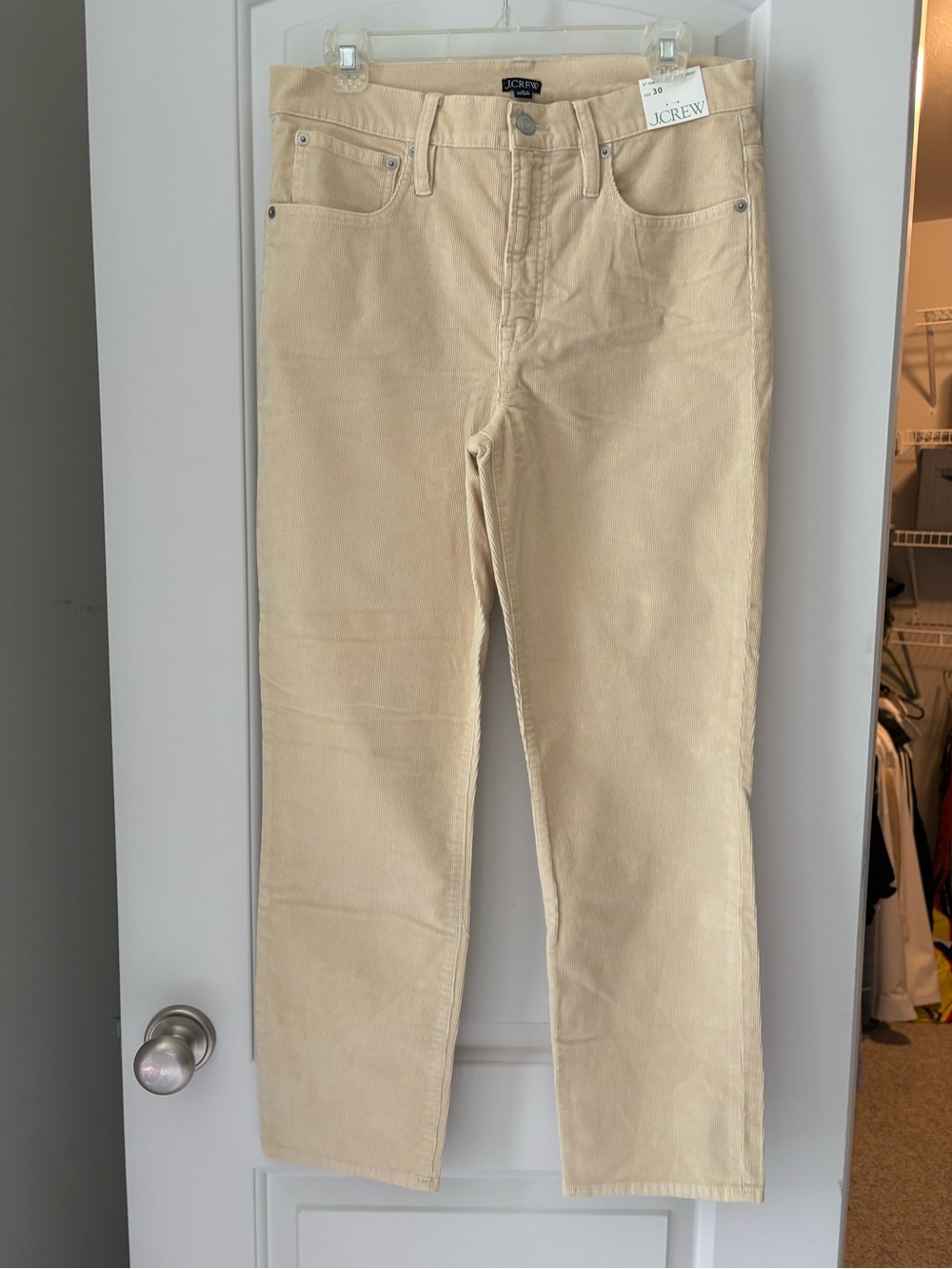 J. Crew Women's Straight-Leg Corduroy Jeans in Butter Cream NWT